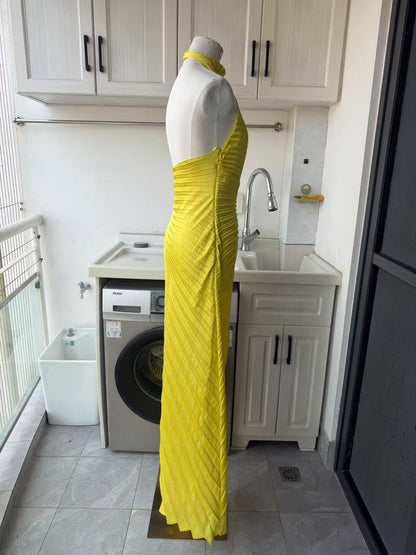 ALC Romy Pleated satin gown