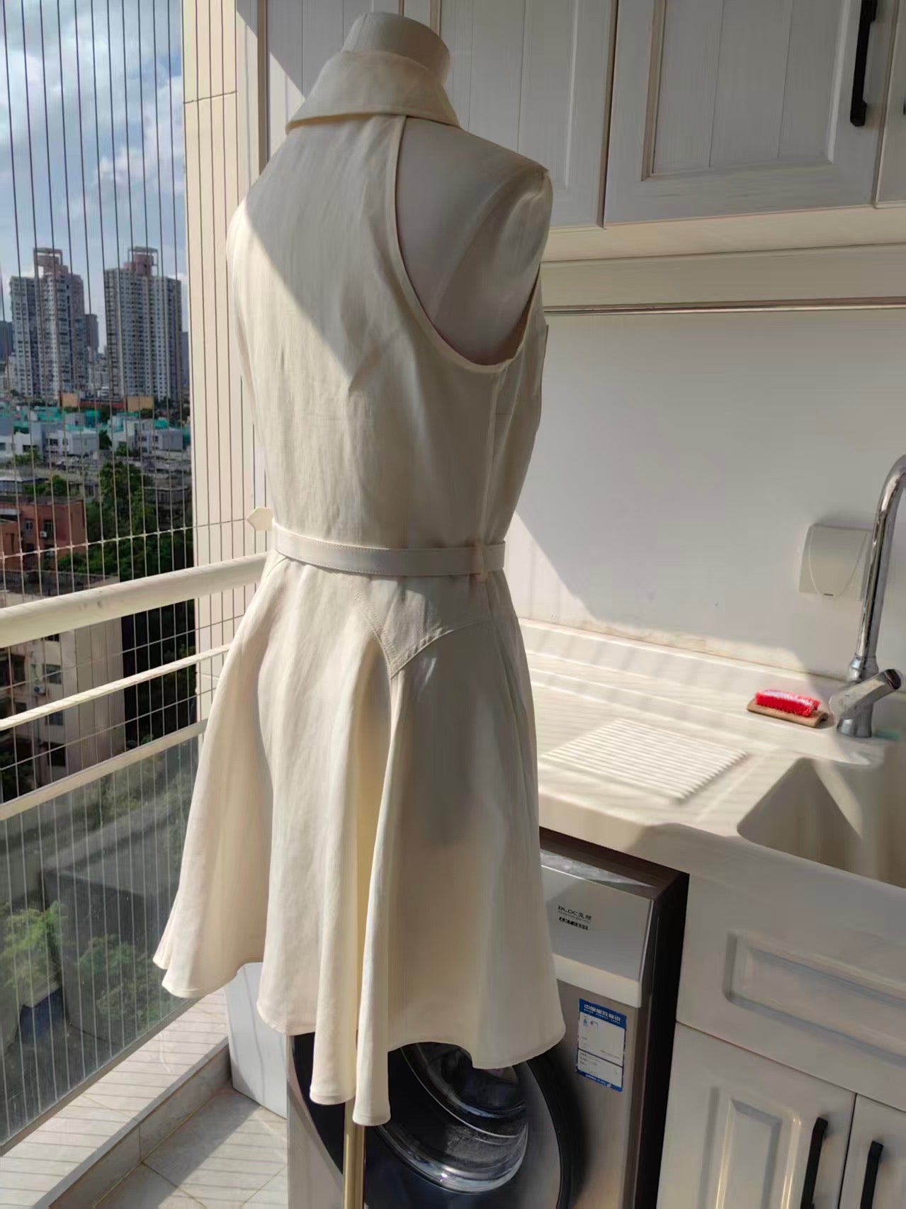 SP Cream linen mini dress