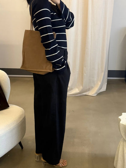 TR Leather trimmed nuback tote bag in 3 colors