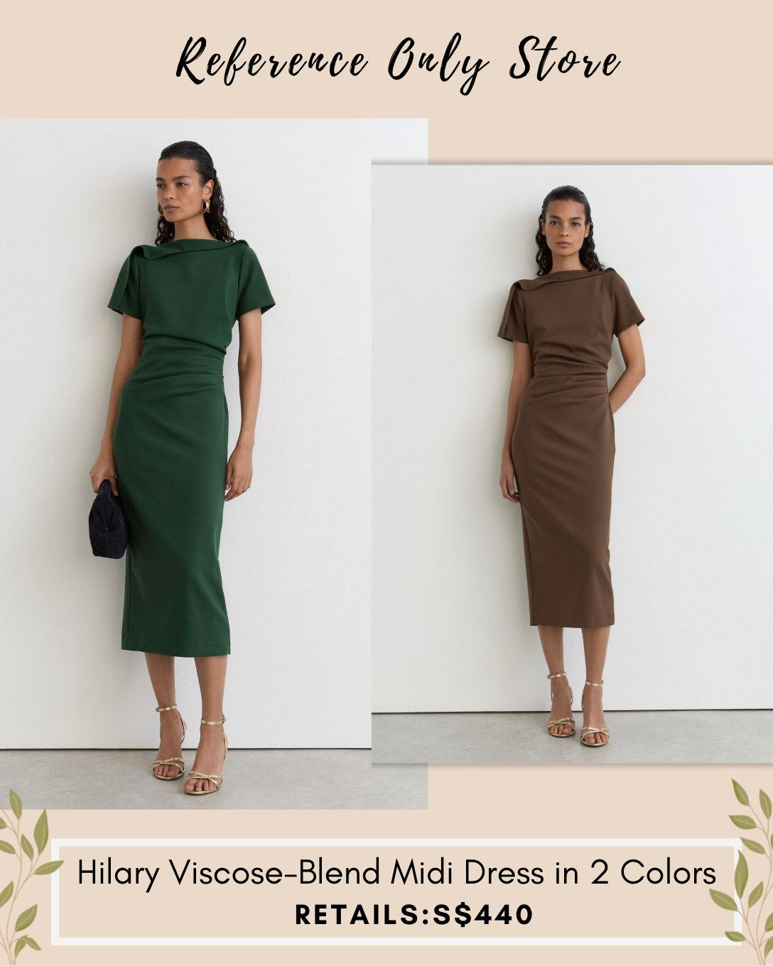 RS Hilary viscose blend midi dress