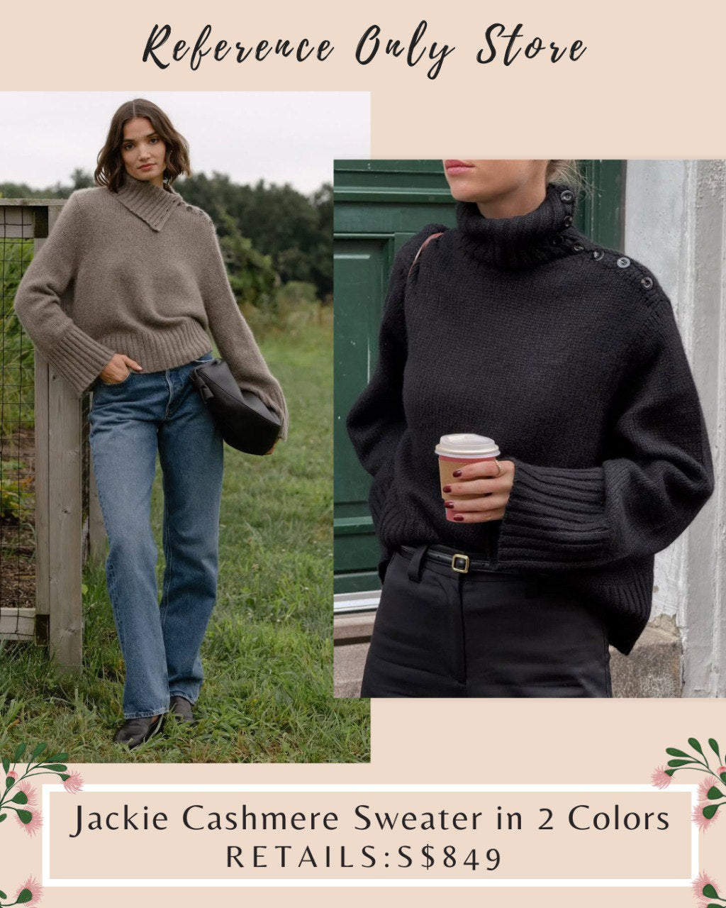 JK Jackie Cashmere Sweater in 2 colors