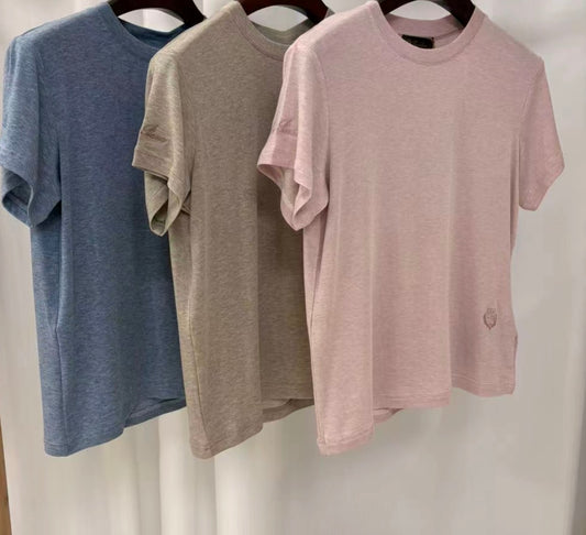 LP Tencel - cashmere T shirt with embroidered details