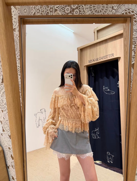 SE Sharleen cotton blend lace top