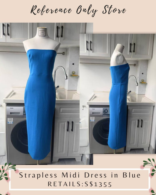 AP Strapless midi blue dress