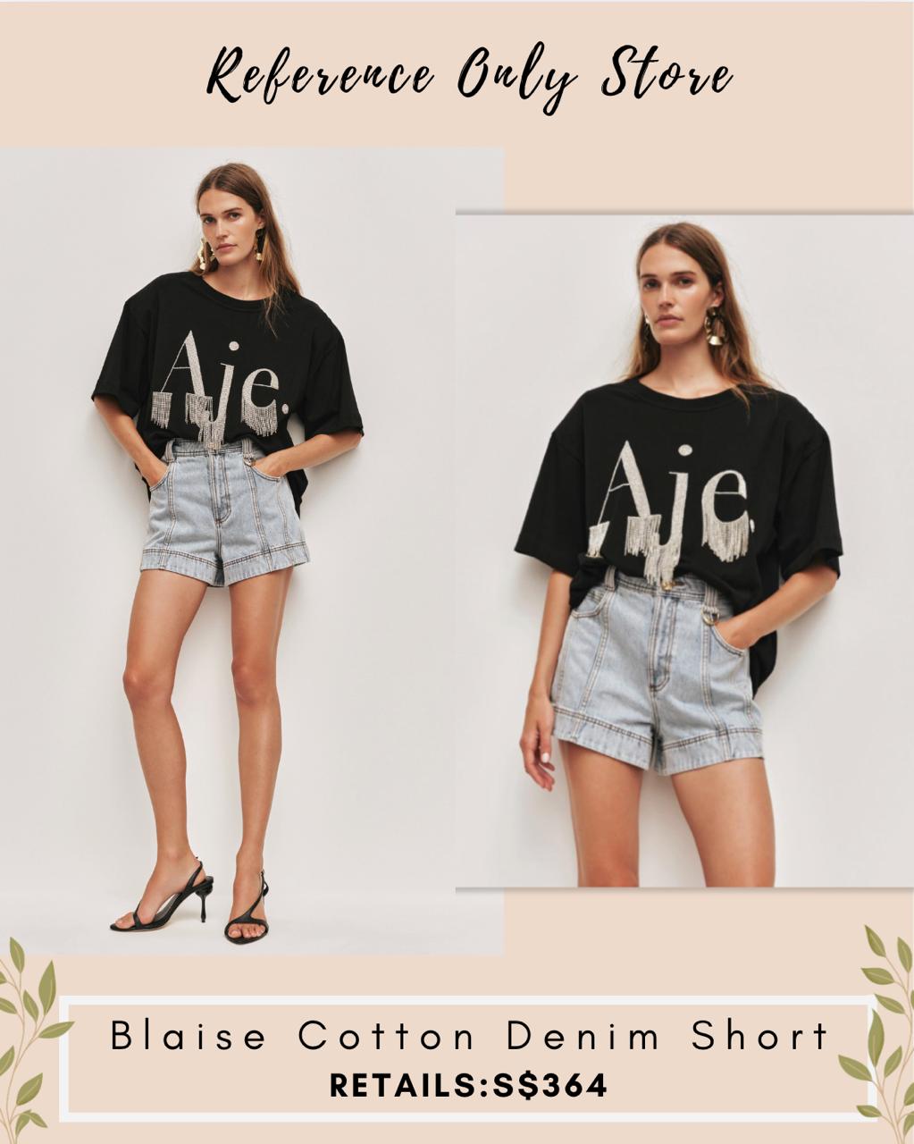 AJ Blaise cotton denim shorts