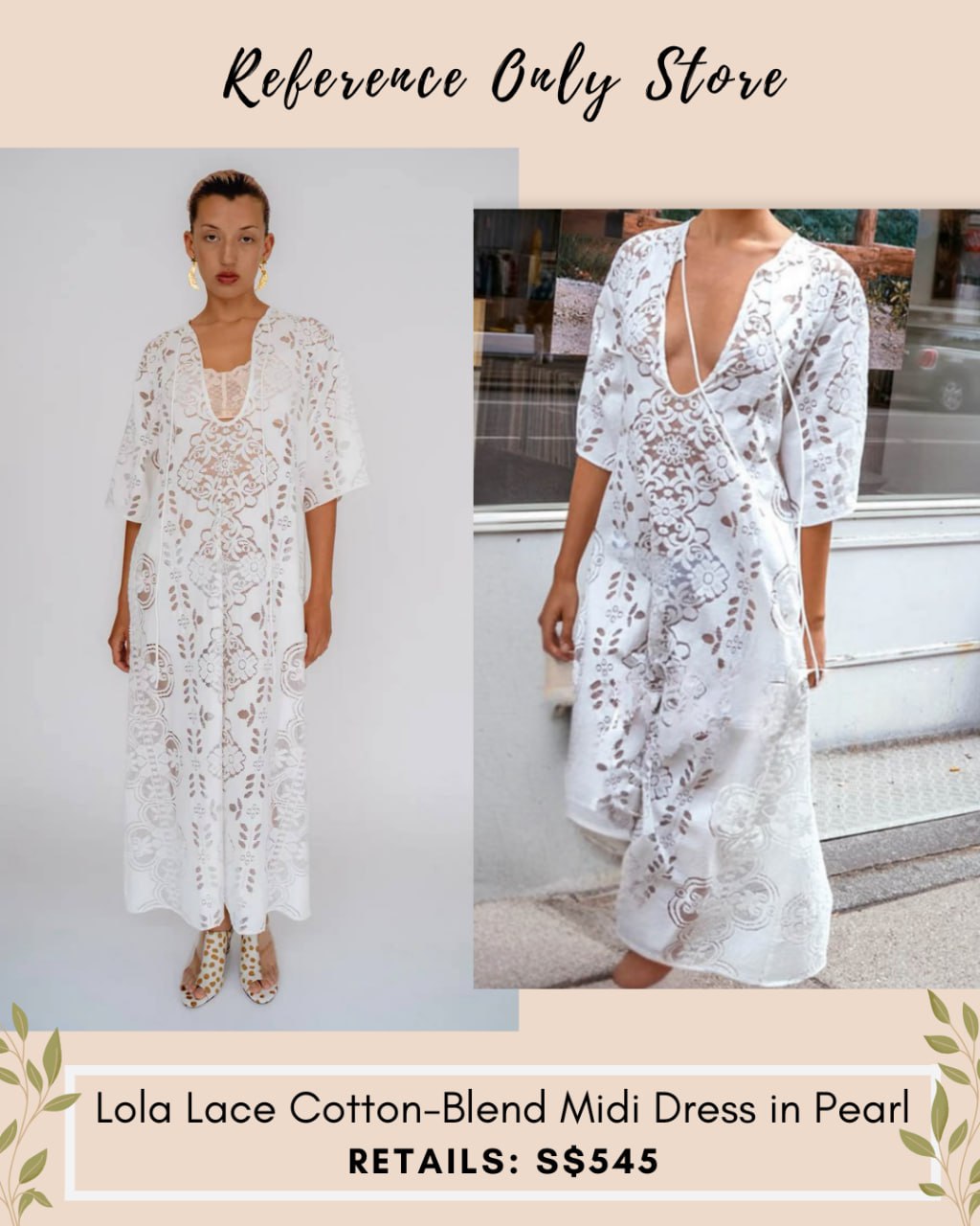 ML Lola Lace cotton blend midi dress