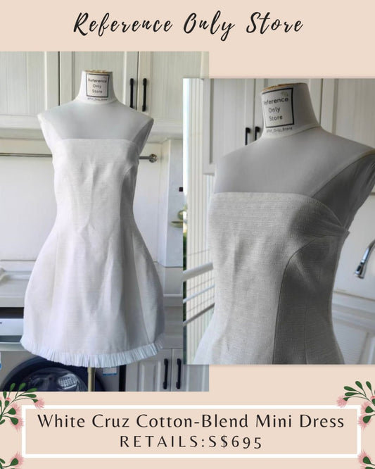 ALX White Cruz cotton blend mini dress