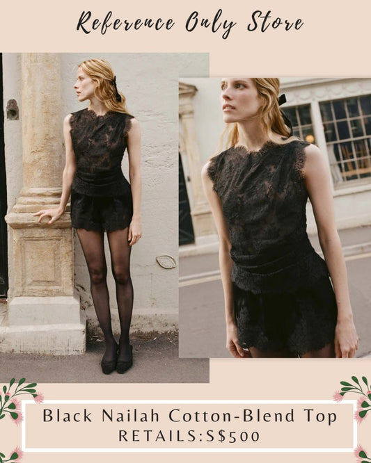 DN Black Nailah cotton blend top