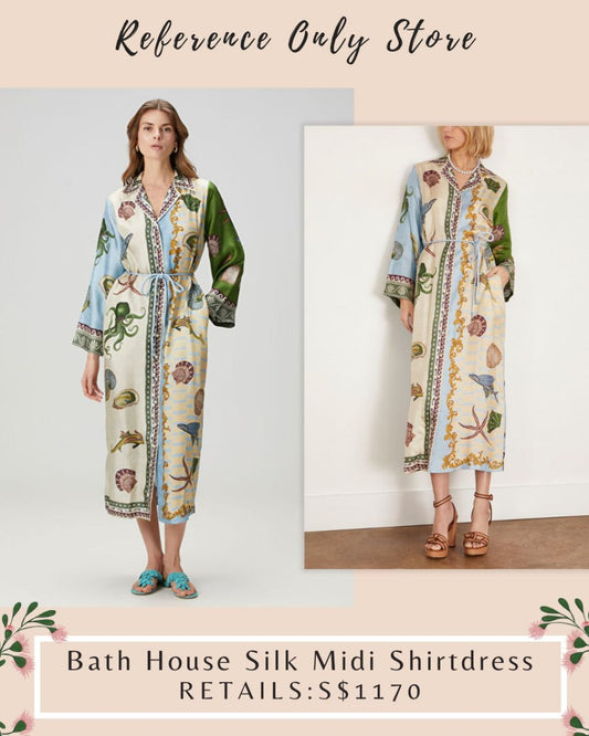 AM Bath House silk midi dress