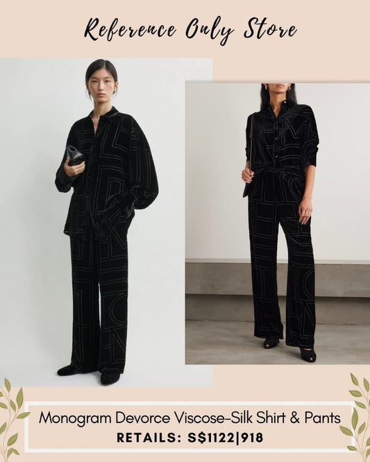 Tot monogram velvet viscose silk shirt and pants