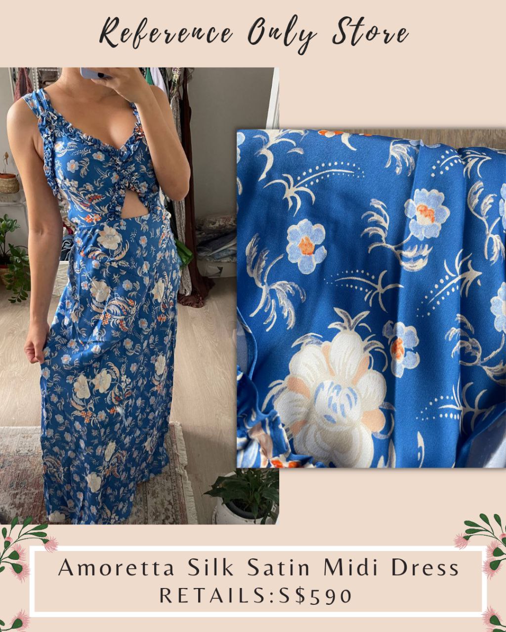 Back! DN Amoretta Silk Satin Midi Dress