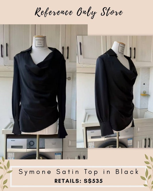 SK Symone satin top in black