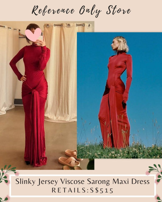 Restocked! HS Slinky jersey sarong maxi dress