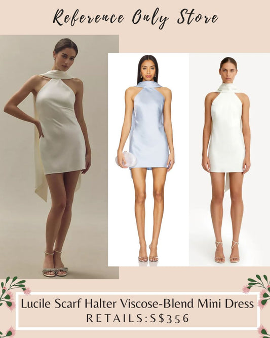 SO Lucile scarf halter viscose blend mini dress