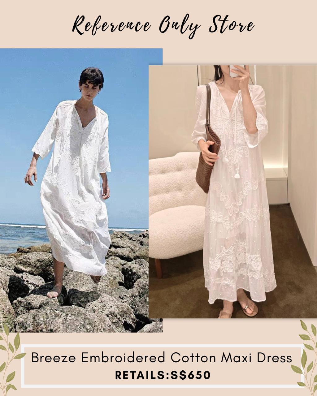 SE X EDI Breeze embroidered cotton maxi dress