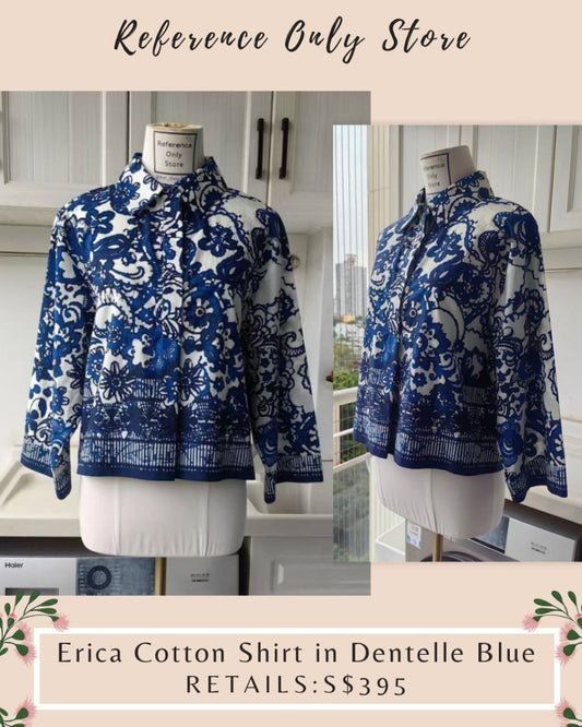 Cc Erica cotton shirt in dentelle blue