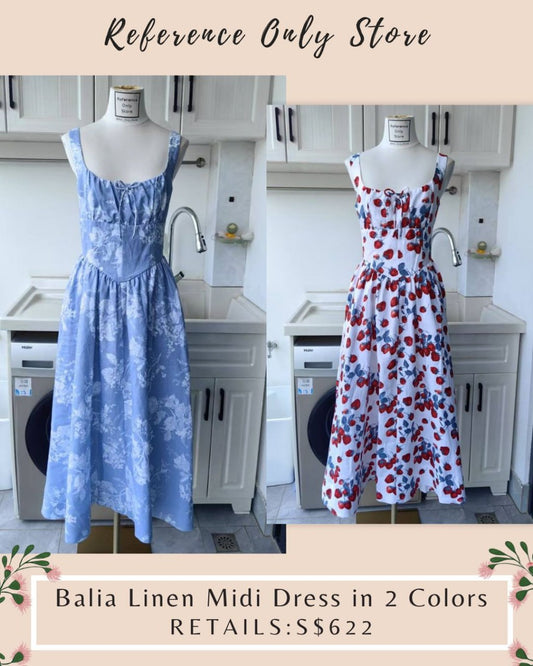 Ref Balia Linen Midi Dress