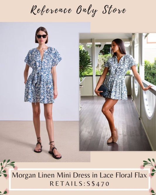 AA Morgan linen mini dress in lace floral