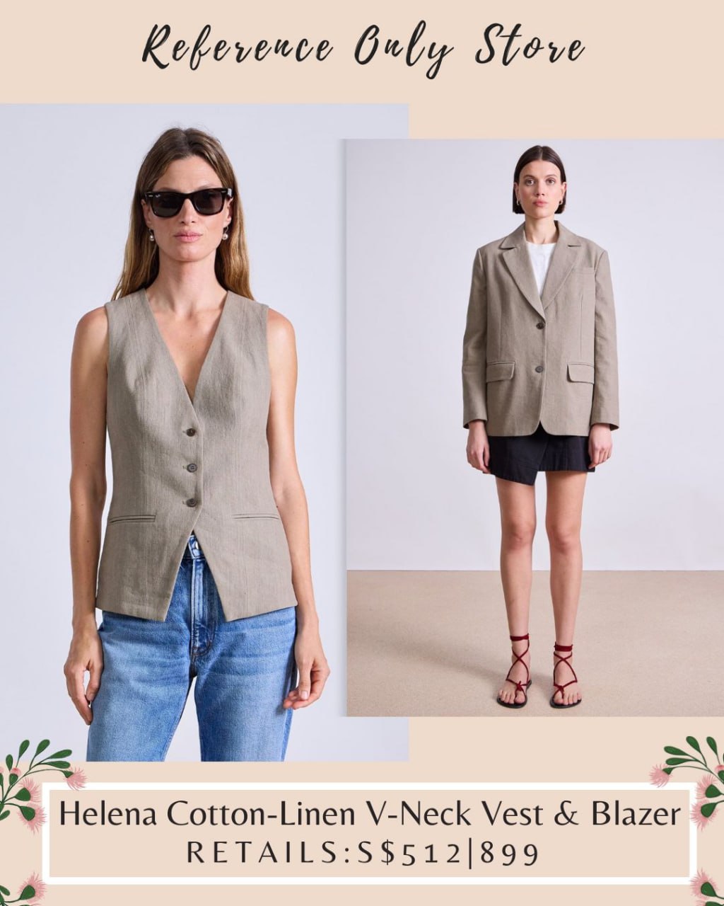 AA Cotton linen helena vest and Ina Jacket