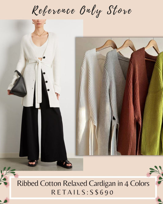 PS Ribbed Cotton Relaxed Cardigan in 4 Colors