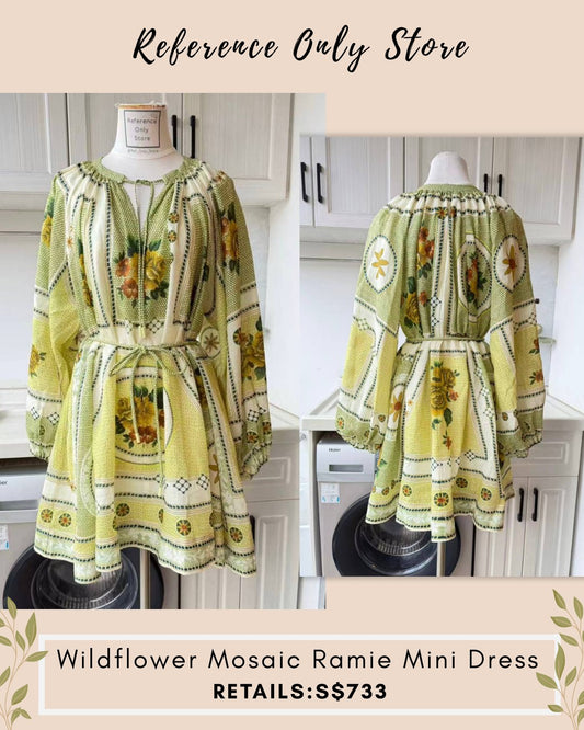 AM wildflower mosaic ramie mini dress