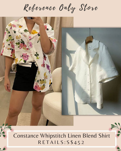 AJ Constance Whipstitch Linen Blend Shirt & Pant