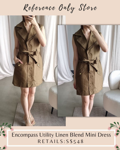AJ Encompass Utility Linen Blend Mini Dress