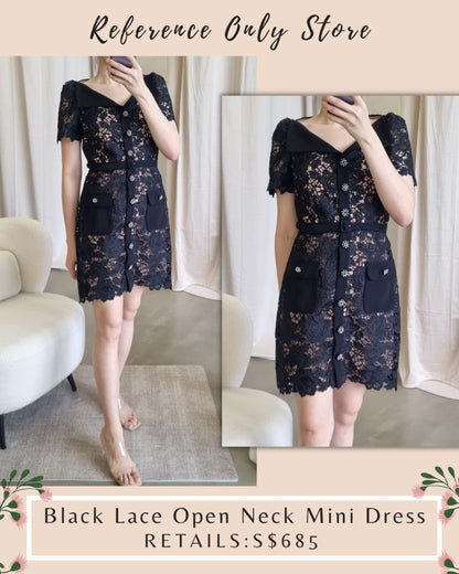 SP Black Lace Open Neck Mini Dress