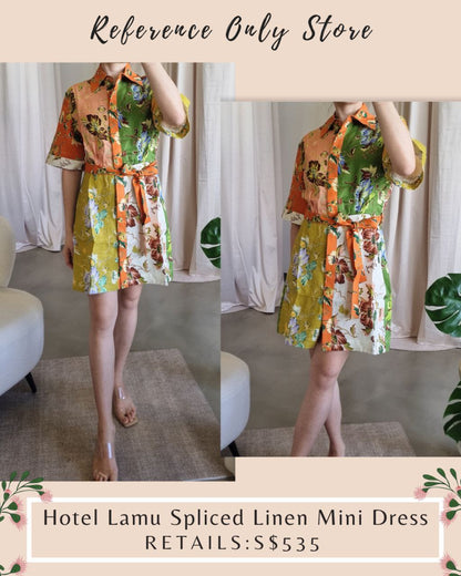 AM Hotel Lamu Spliced Linen Mini Dress