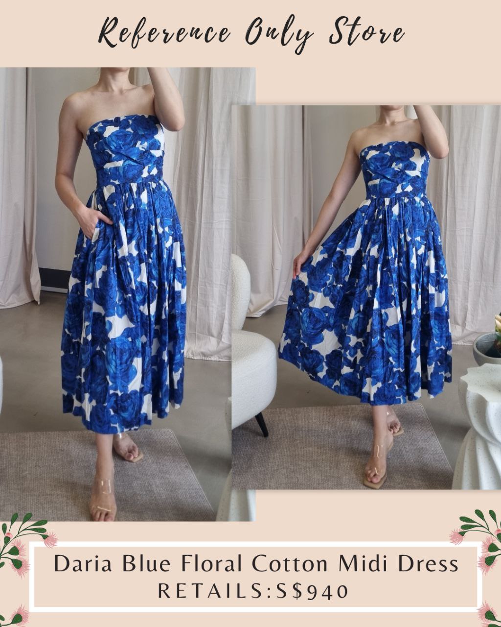 CC Daria Floral Cotton Midi dress