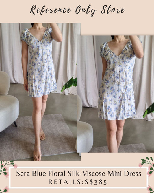 DN Sera Blue Floral silk viscose mini dress