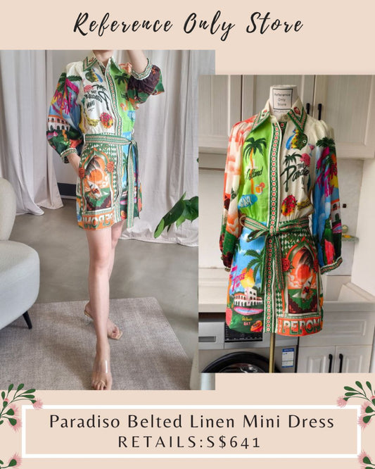 AM Paradiso belted mini dress
