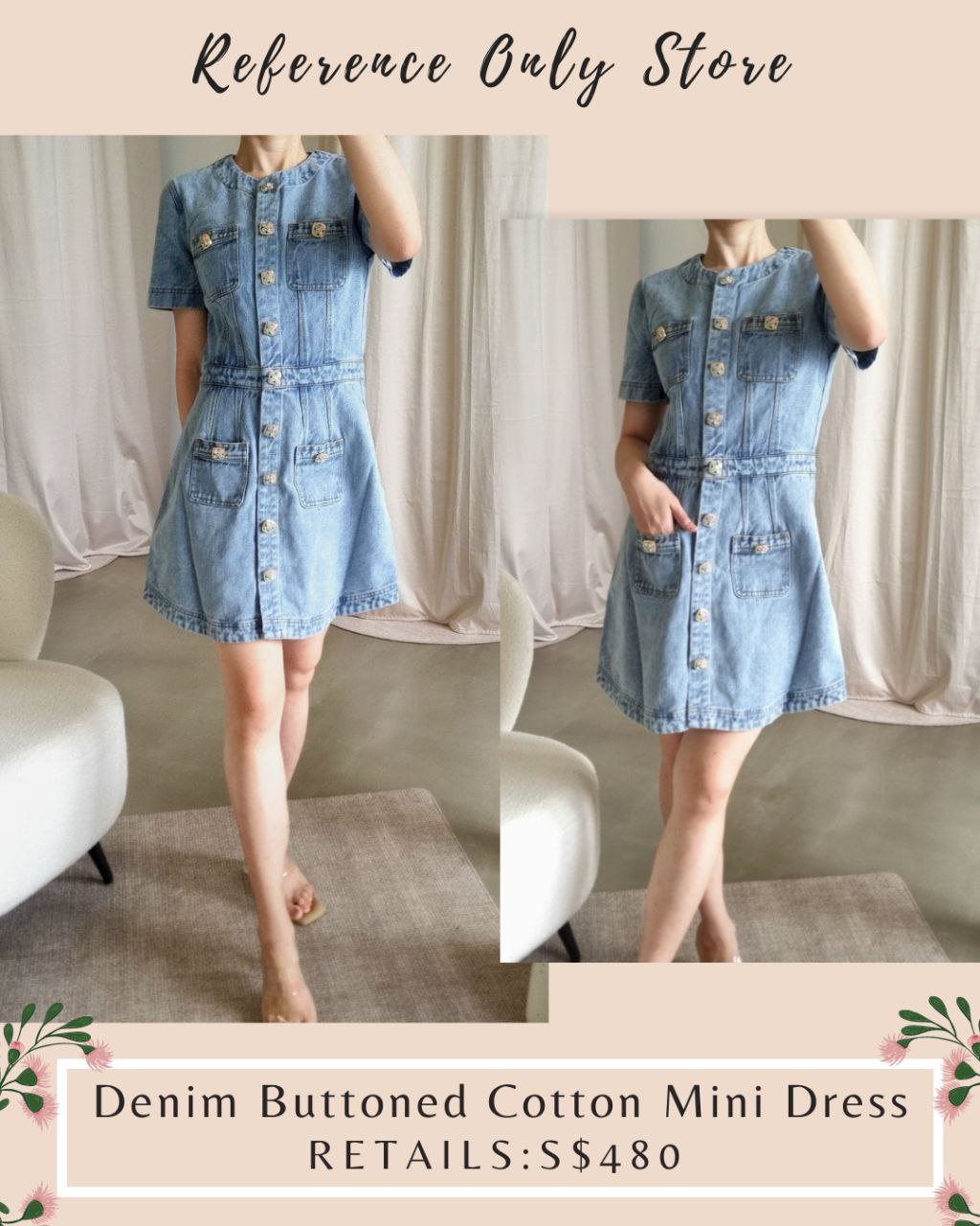 SP Denim Buttoned Cotton mini dress