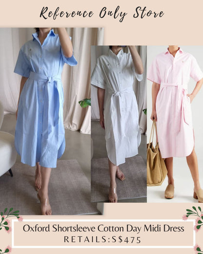 RL Oxford Short sleeve Cotton  Day Midi Dress