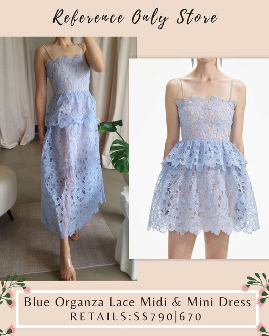 SP Blue Organza Lace Mini and Midi Dress