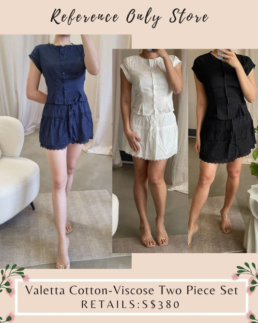 New Color! Ref Valetta Cotton Viscose Mini Skirt Top Two piece set