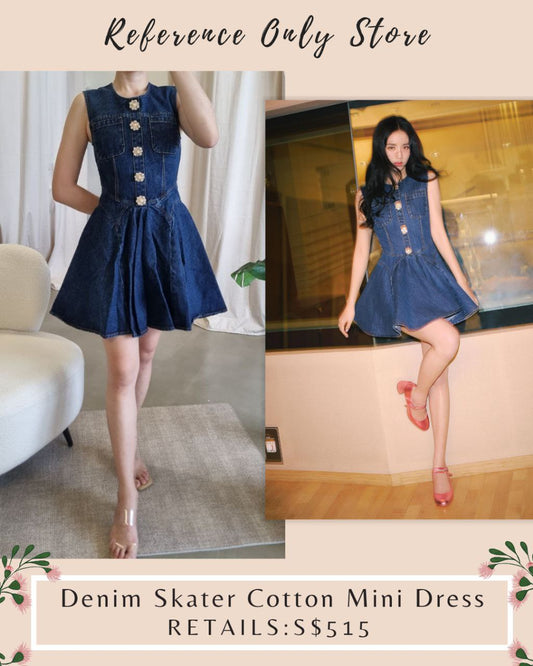 SP Denim Skater Cotton Mini Dress