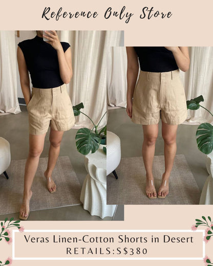 AA Veras Linen Cotton Shorts in desert brown