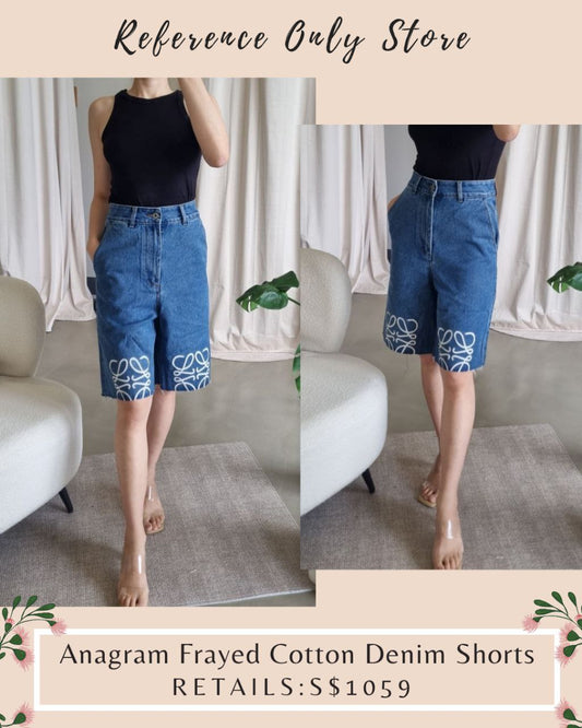 Readystock! LW Anagram Frayed cotton blue shorts denim