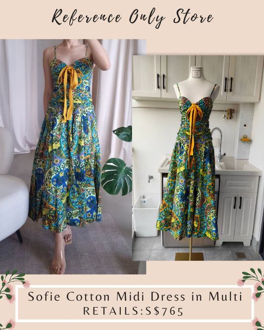 AM Sofie Cotton Midi Dress in Multi