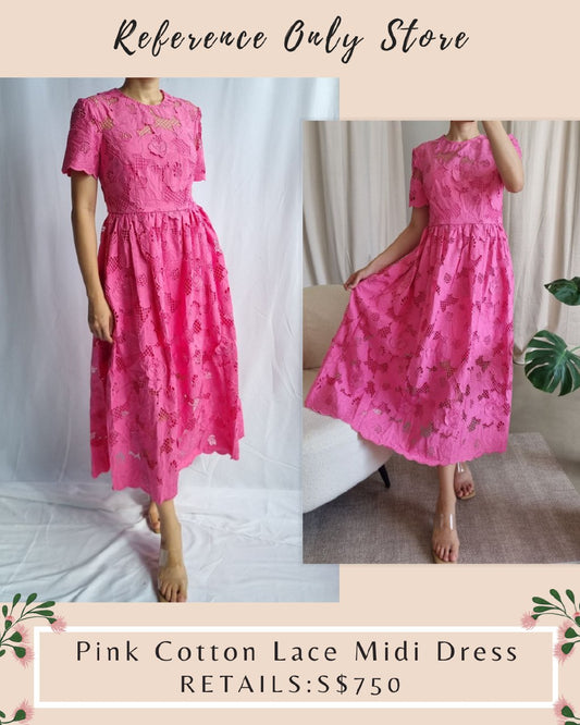 SP Pink Cotton Lace midi dress