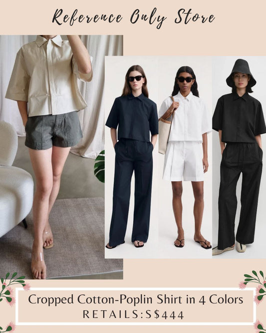 Tot Cropped Cotton Poplin Shirt & shorts