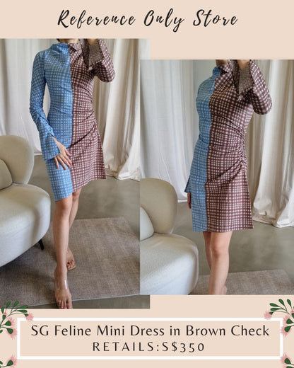 SG Feline Mini dress in brown check