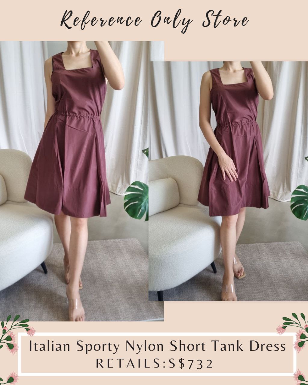 TB Italian sporty nylon short tank dress