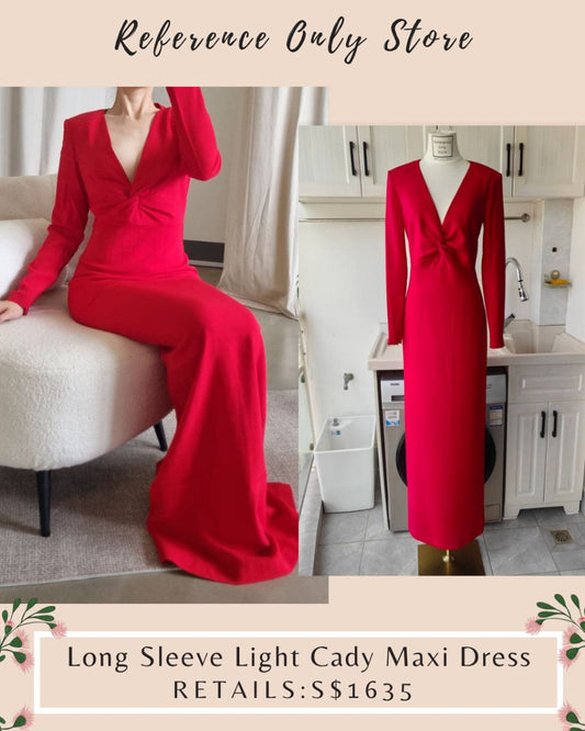 RM Long Sleeve Light Cady Maxi Dress