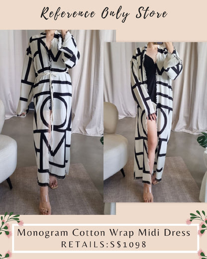 Tot Monogram Cotton Wrap Dress