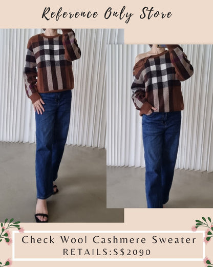 Bbr Check Wool Cashmere Sweater