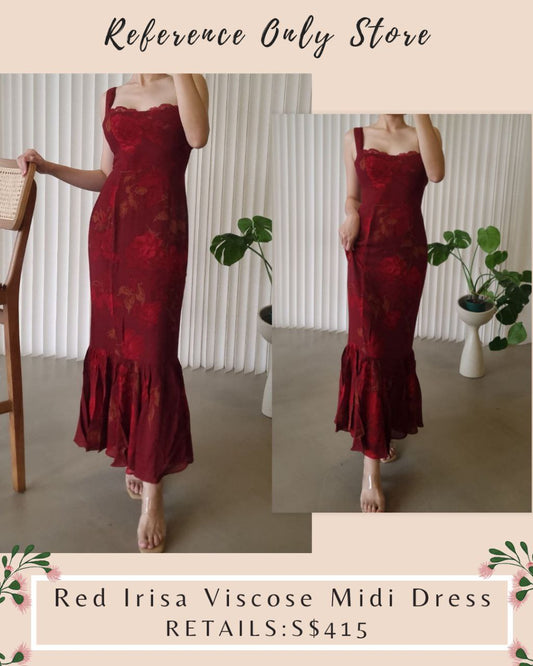 Ref Irisa viscose midi red dress