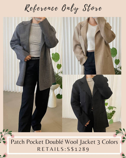 Tot Patch Pocket Double Wool Jacket in Colors