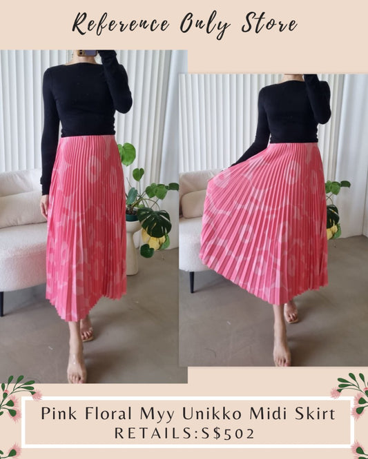 MMK Pink Floral Myy Unikko midi skirt